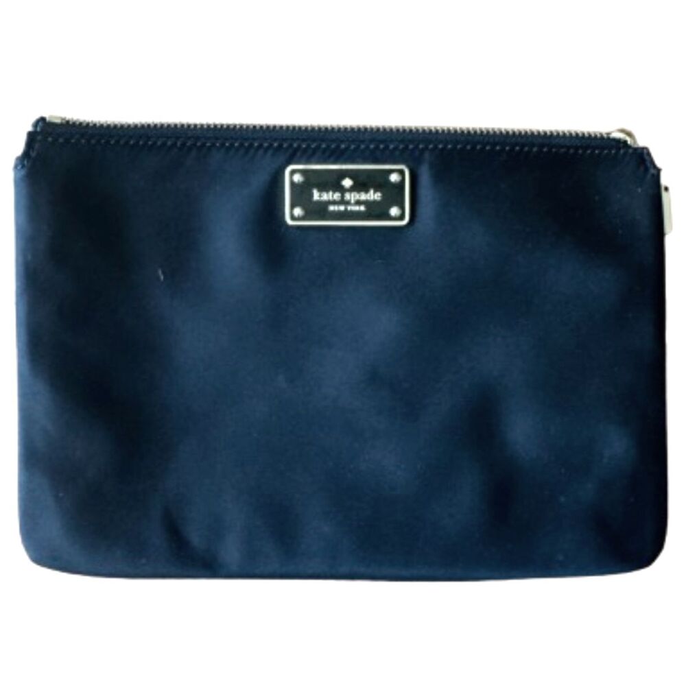 Kate Spade New York Black Nylon Three Compartment Clutch **READ**